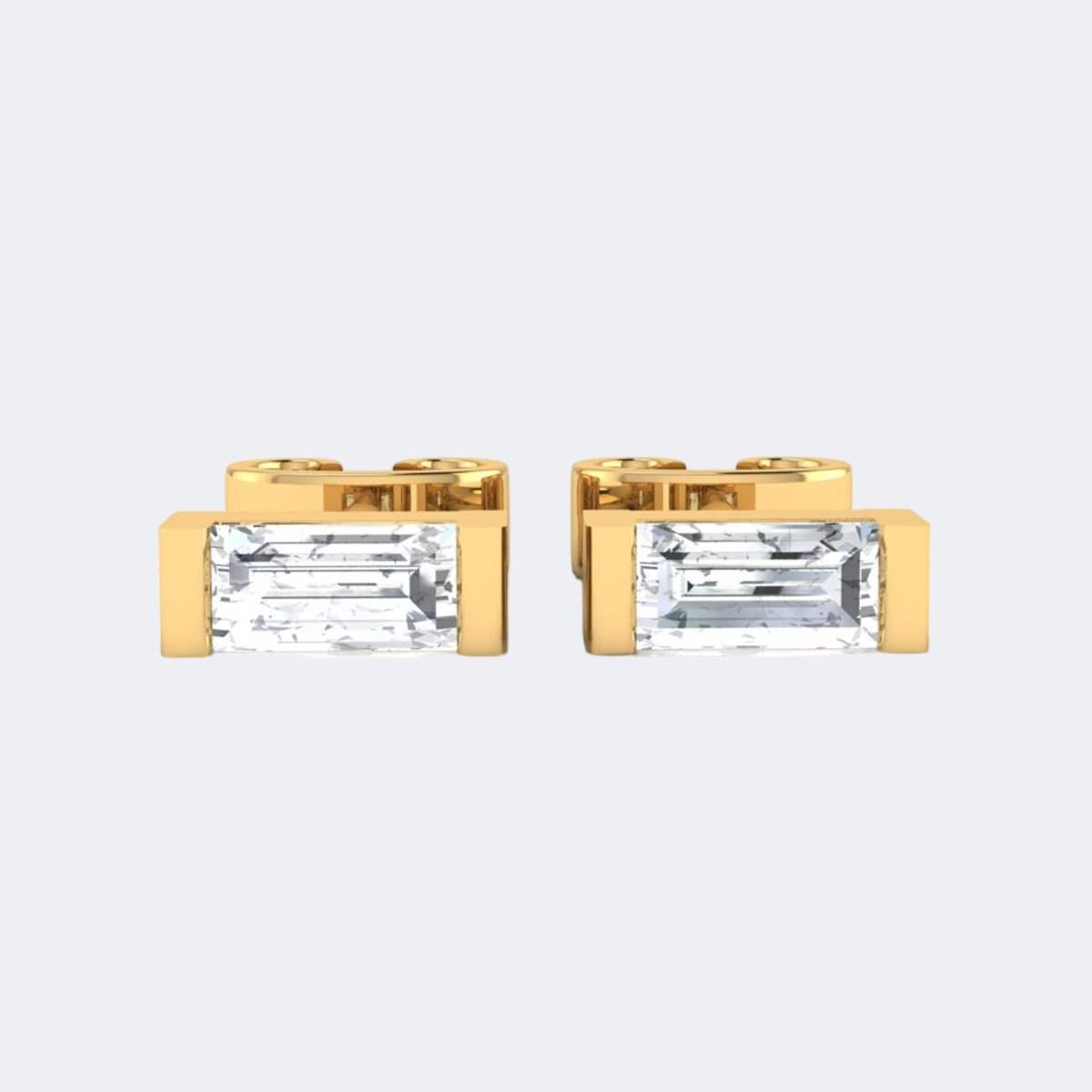 0.10CTW Baguette Bezel Classic Stud