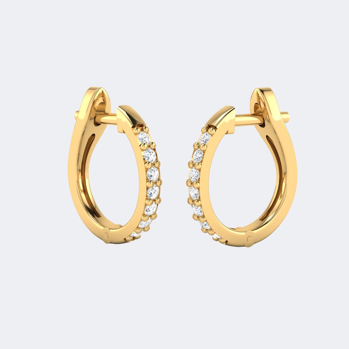 0.30CTW Round Cut Pav? Set Huggie Hoop Earrings