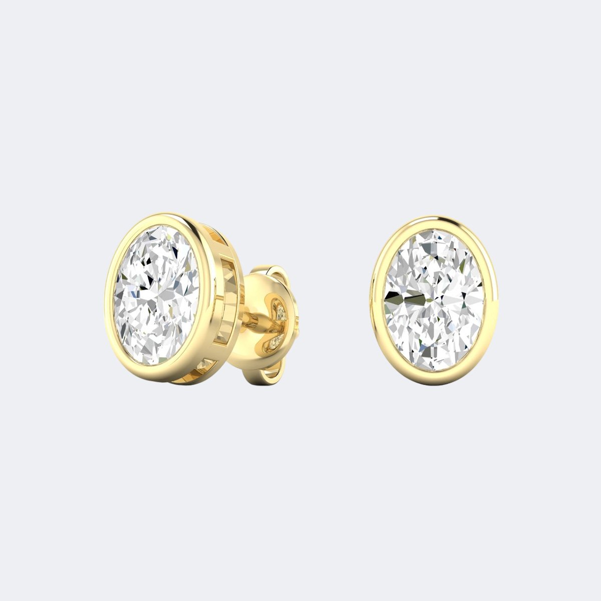 1.00CTW Oval Bezel Stud Earring
