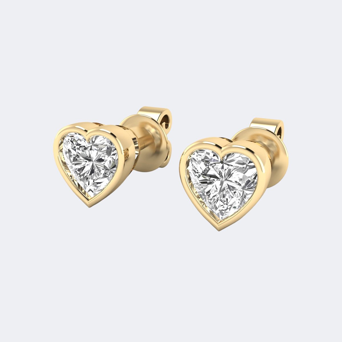 1.00CTW Heart Bezel Stud Earring