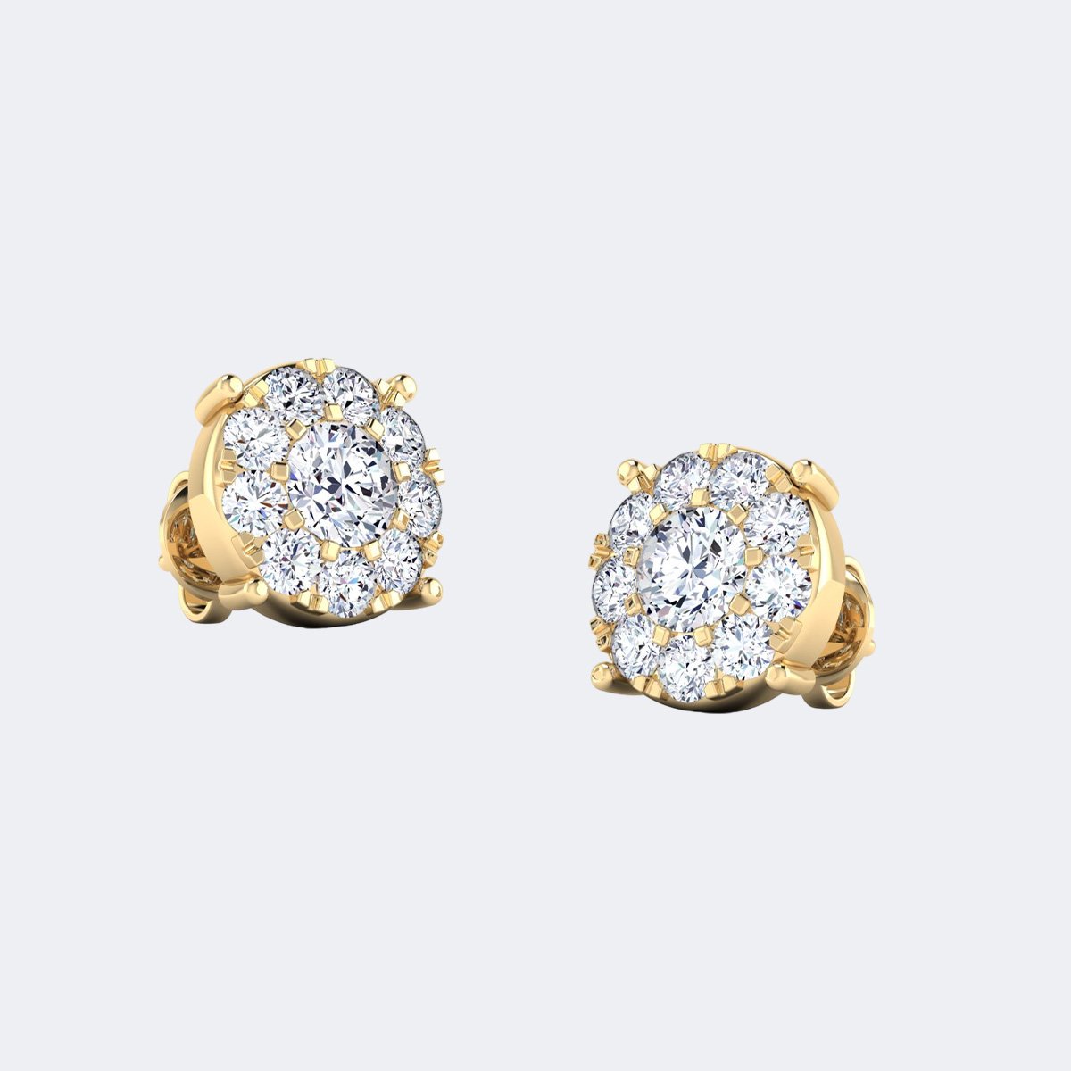1.60CTW Round Halo Prong Stud