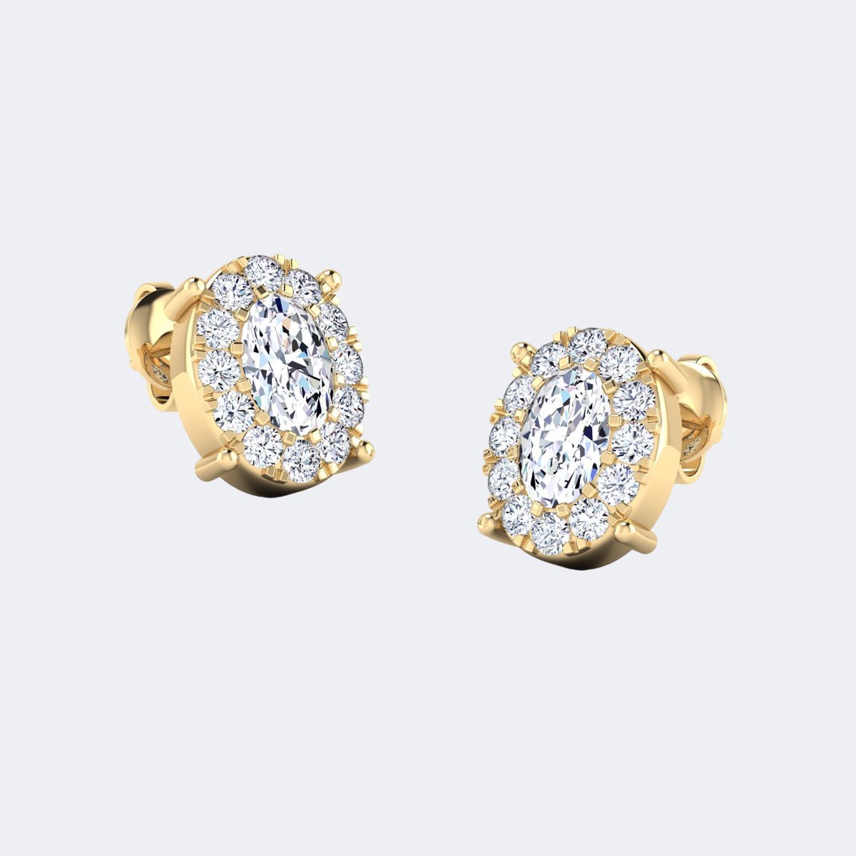 1.30CTW Oval Cut Prong Set Stud