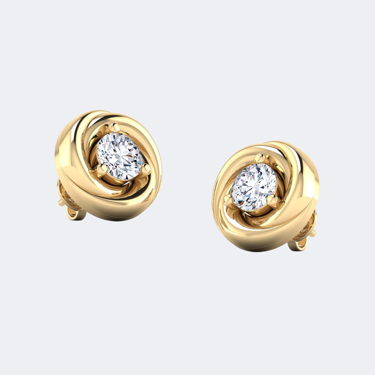 1.00CTW Round Solitaire Stud Earrings