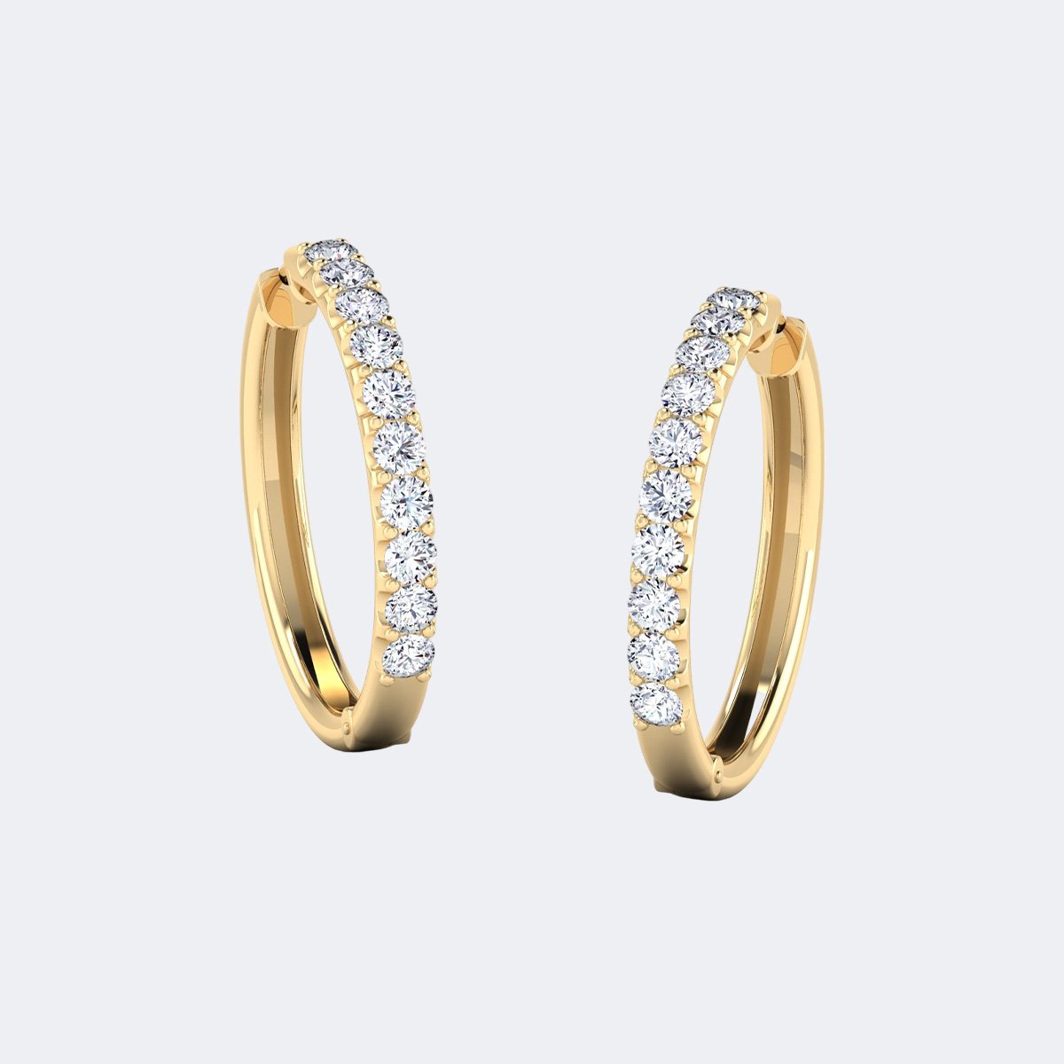 2.95CTW Round Cut Shared Prong Set Eternity Hoop Earrings