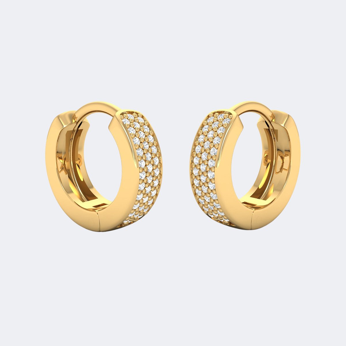0.35CTW Round Cut Pav? Set Double Row Huggie Hoop Earrings