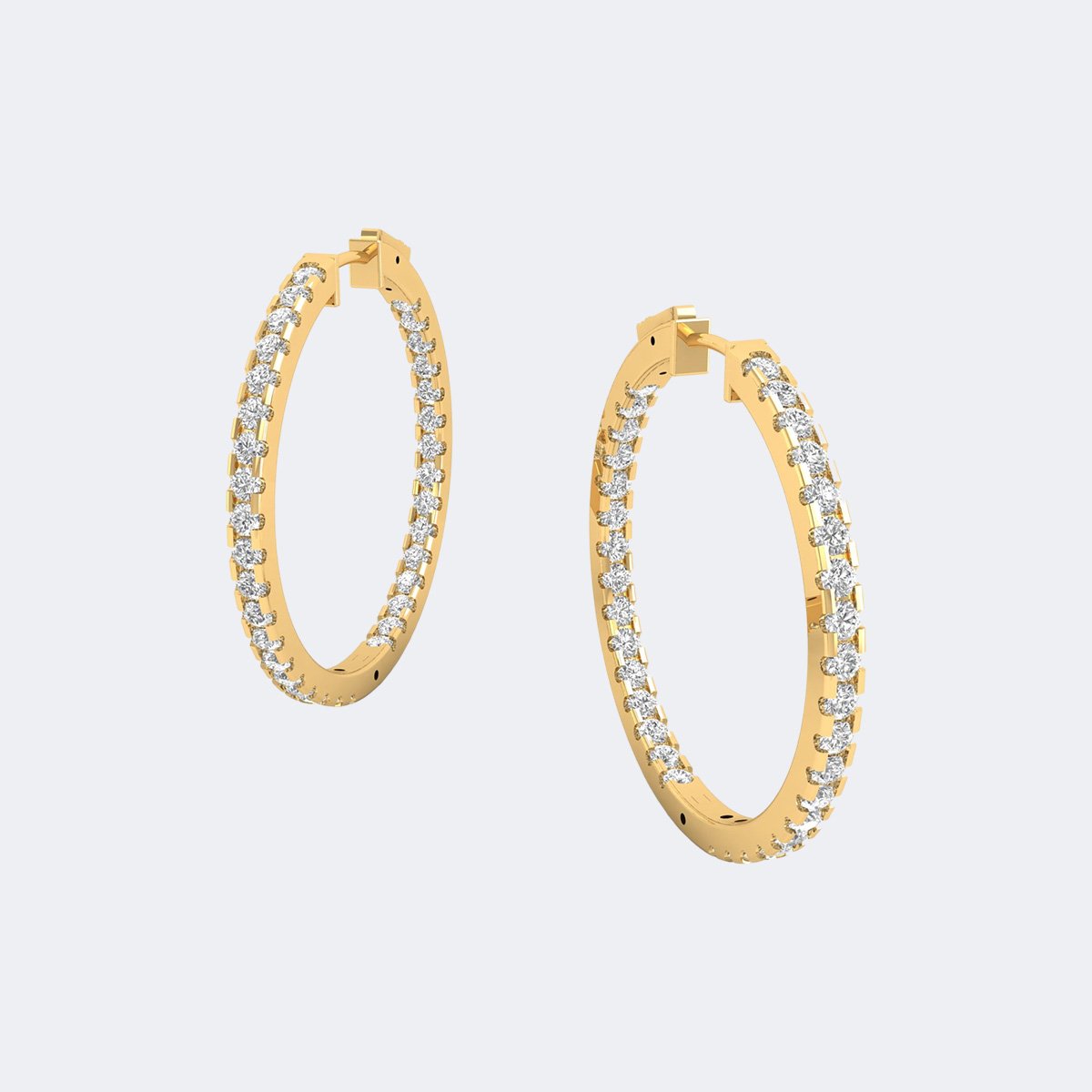 2.10CTW Round Cut Pav? Set Large Hoop Earrings