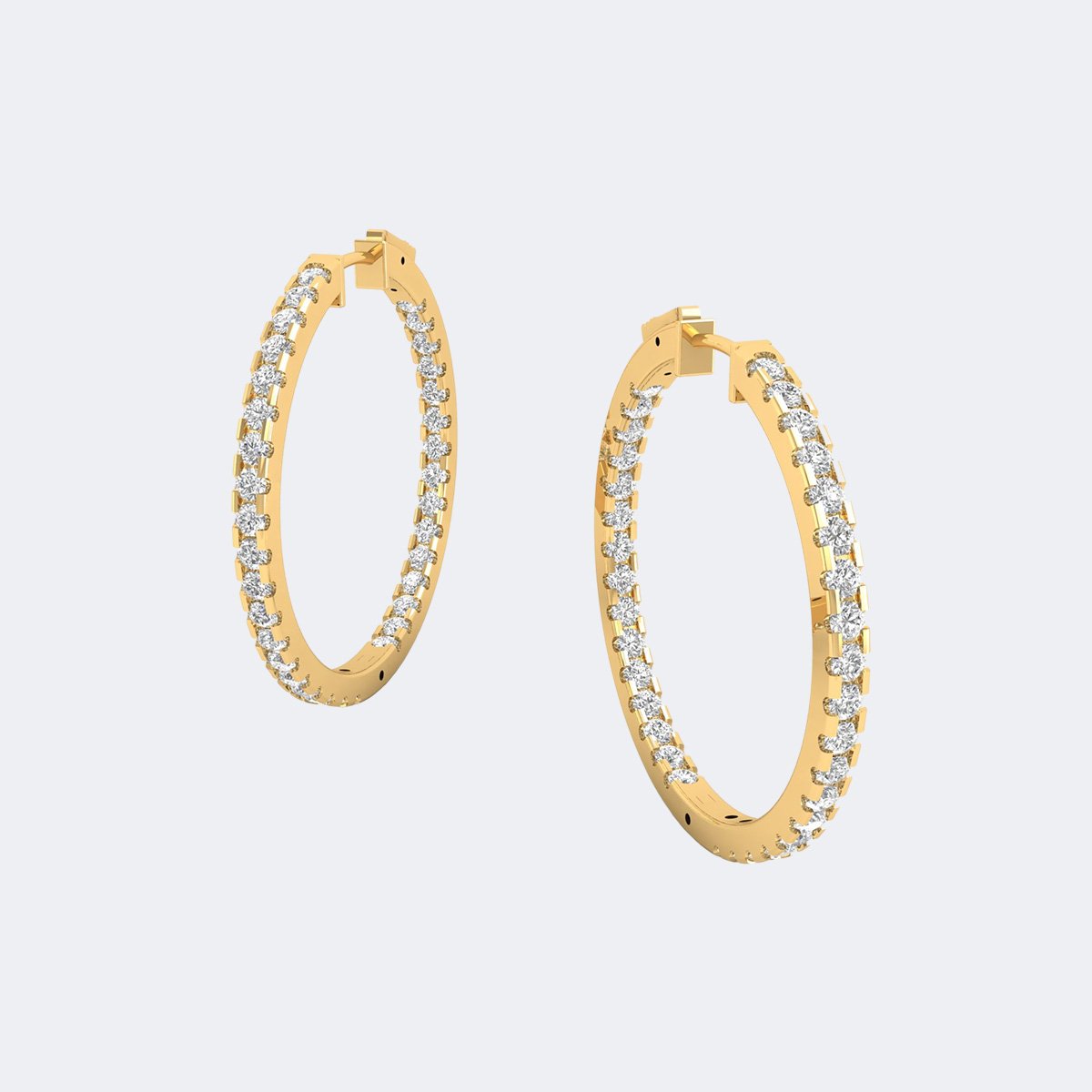 4.55CTW Round Cut Pav? Set Large Hoop Earrings