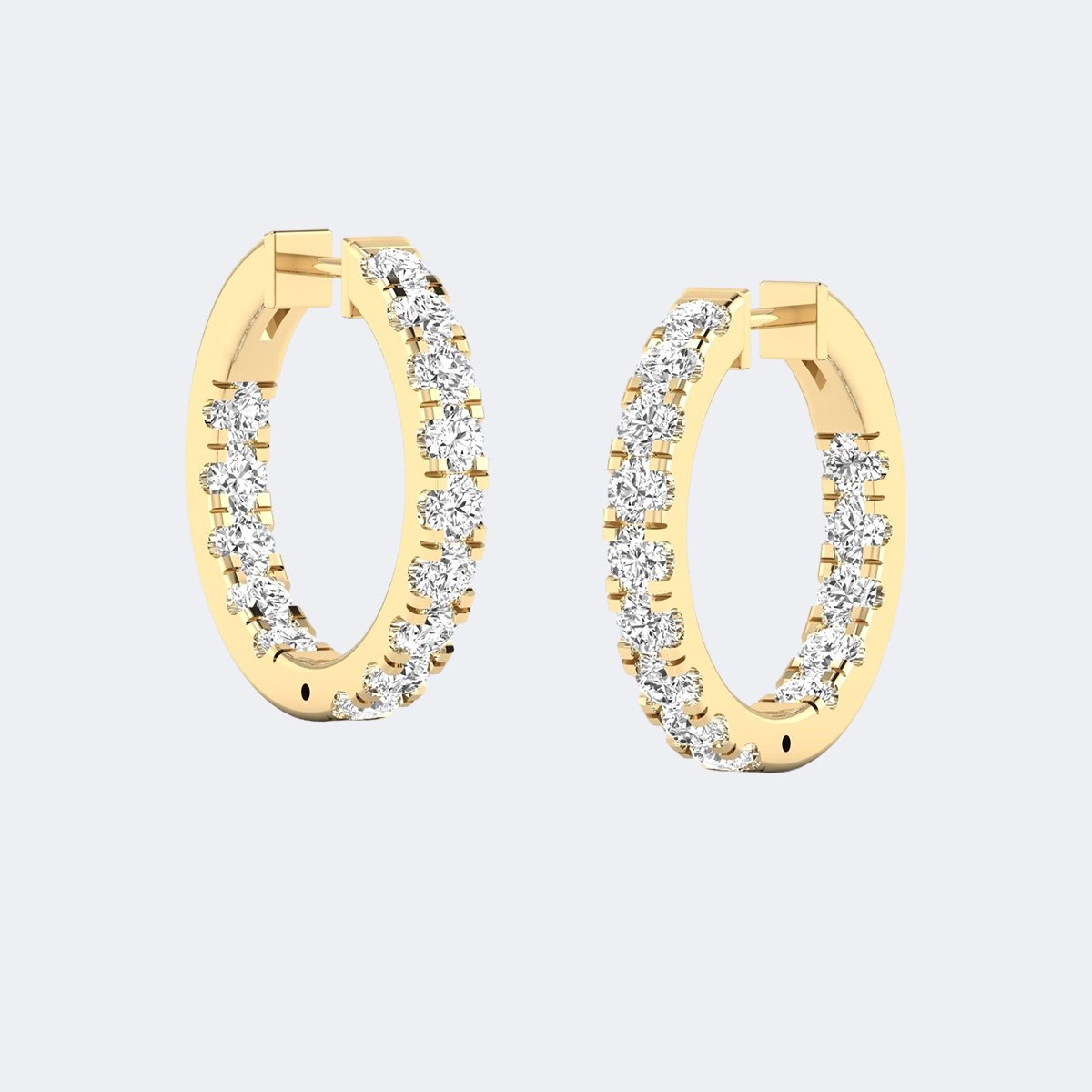 3.65CTW Round Cut Pav? Set Large Hoop Earrings