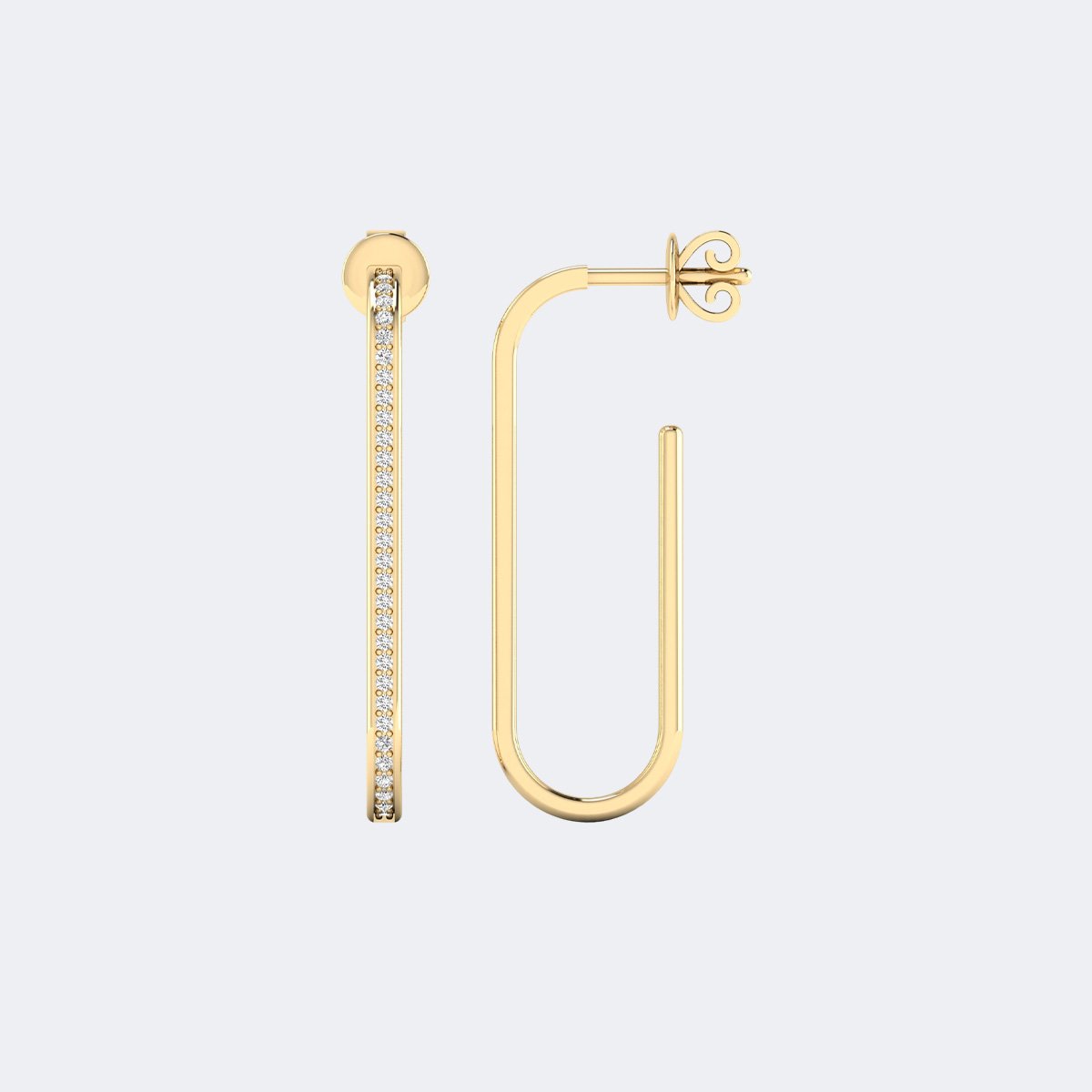 0.30CTW Round Cut Pav? Set Elongated Arc Drop Earrings