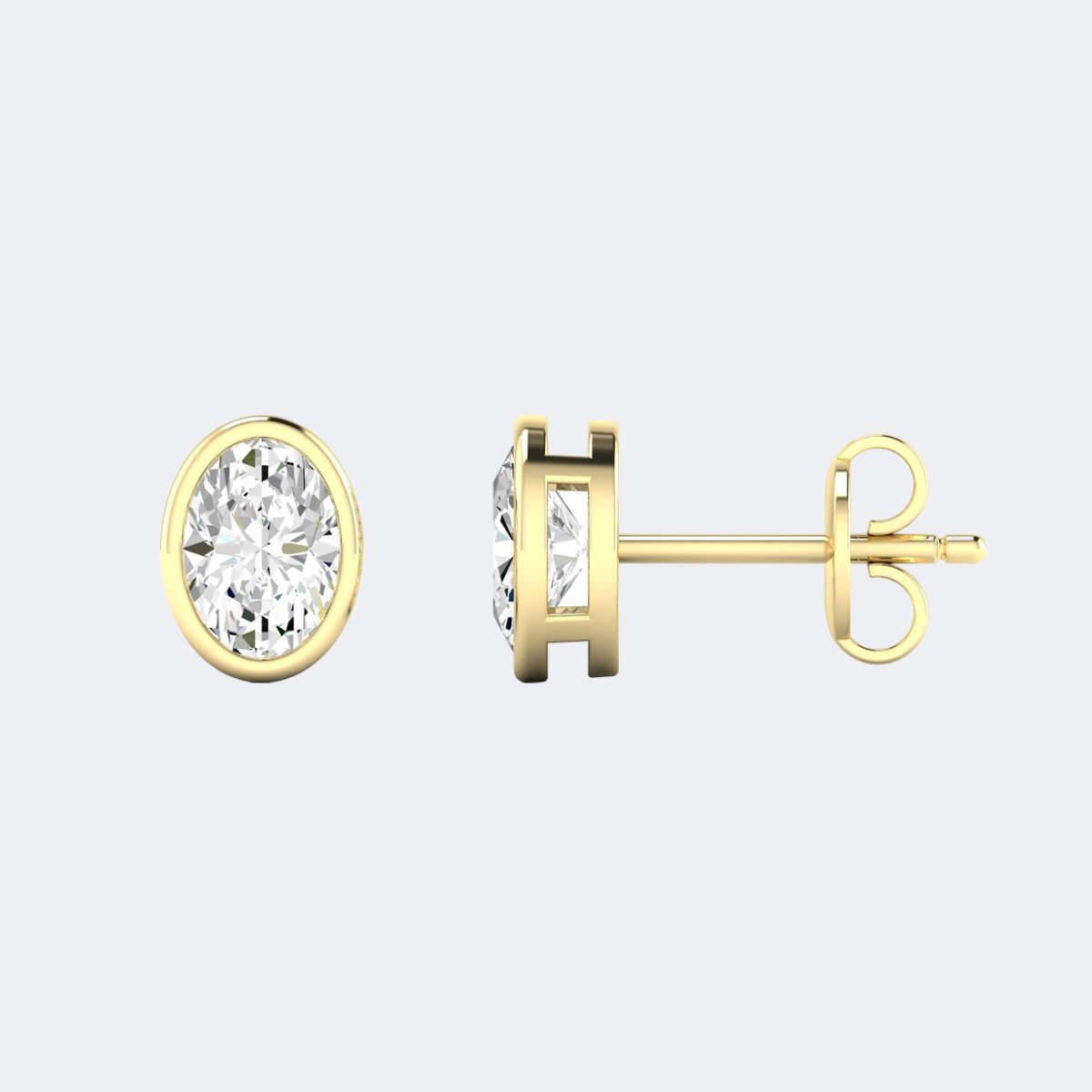 0.50CTW Oval Bezel Stud Earring