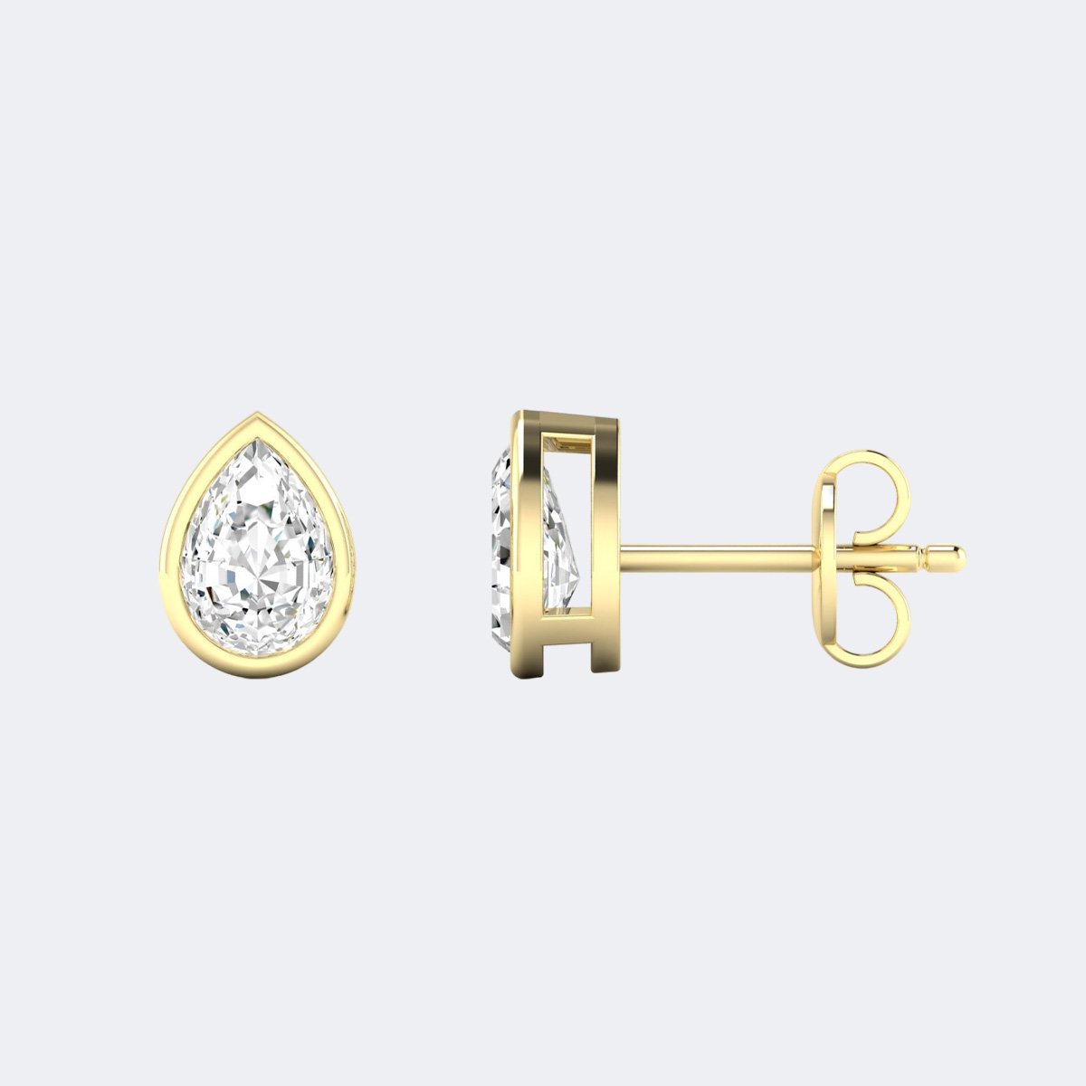 0.50CTW Pear Bezel Stud Earring