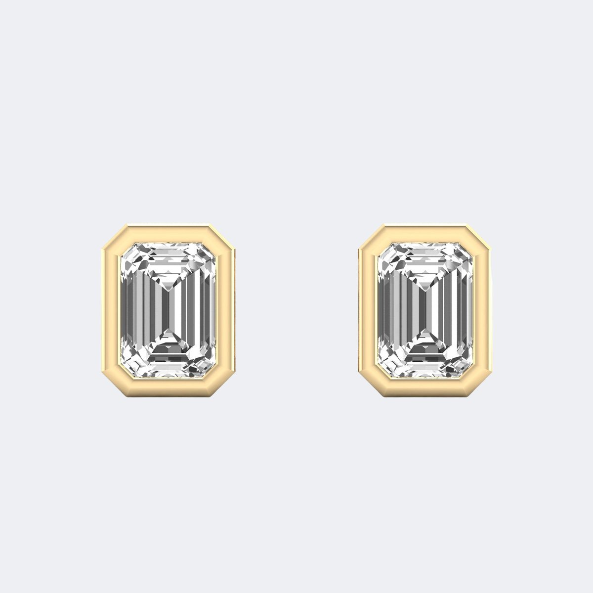 2.00CTW Emerald Bezel Stud Earring