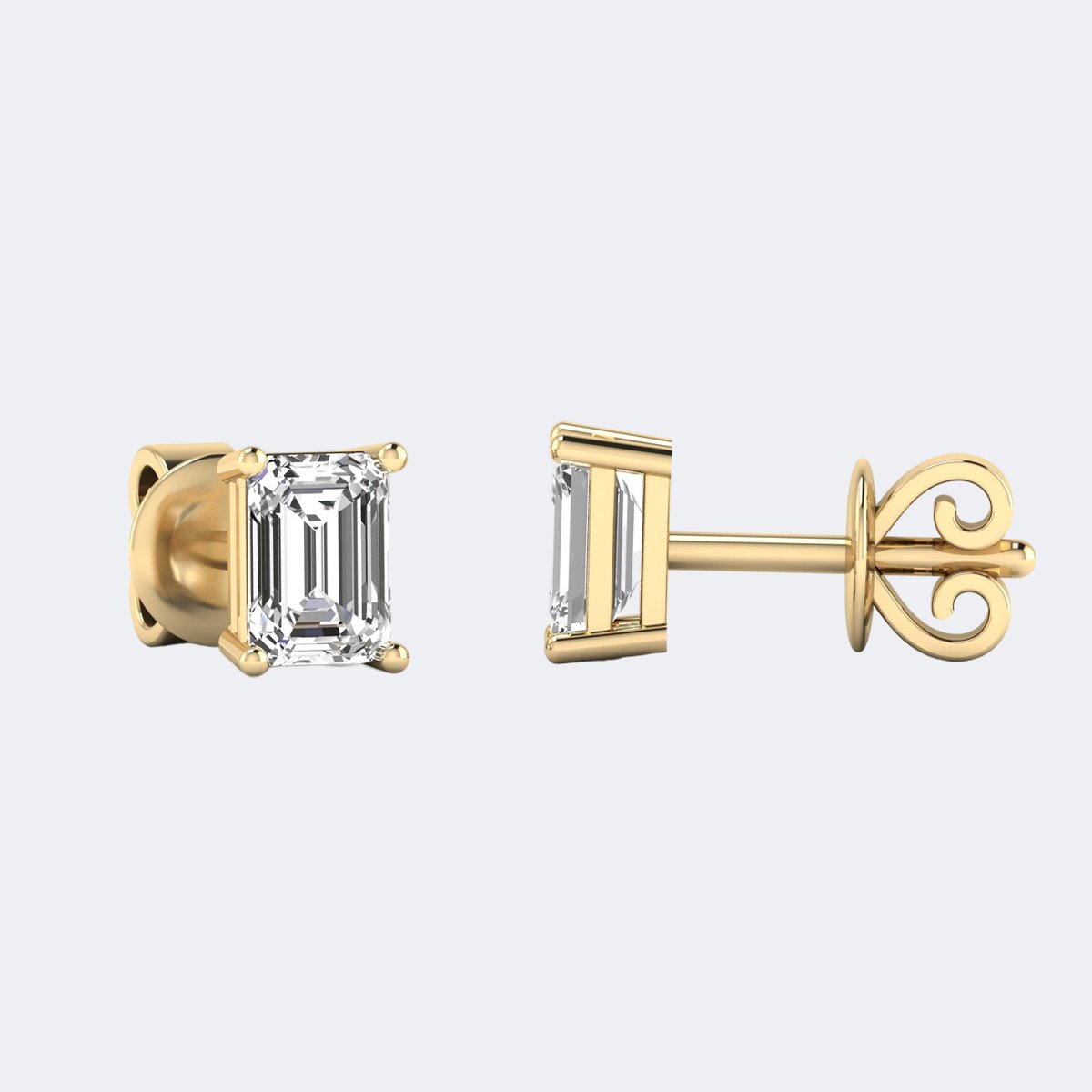 1.00CTW Emerald 4-Prong Classic Stud