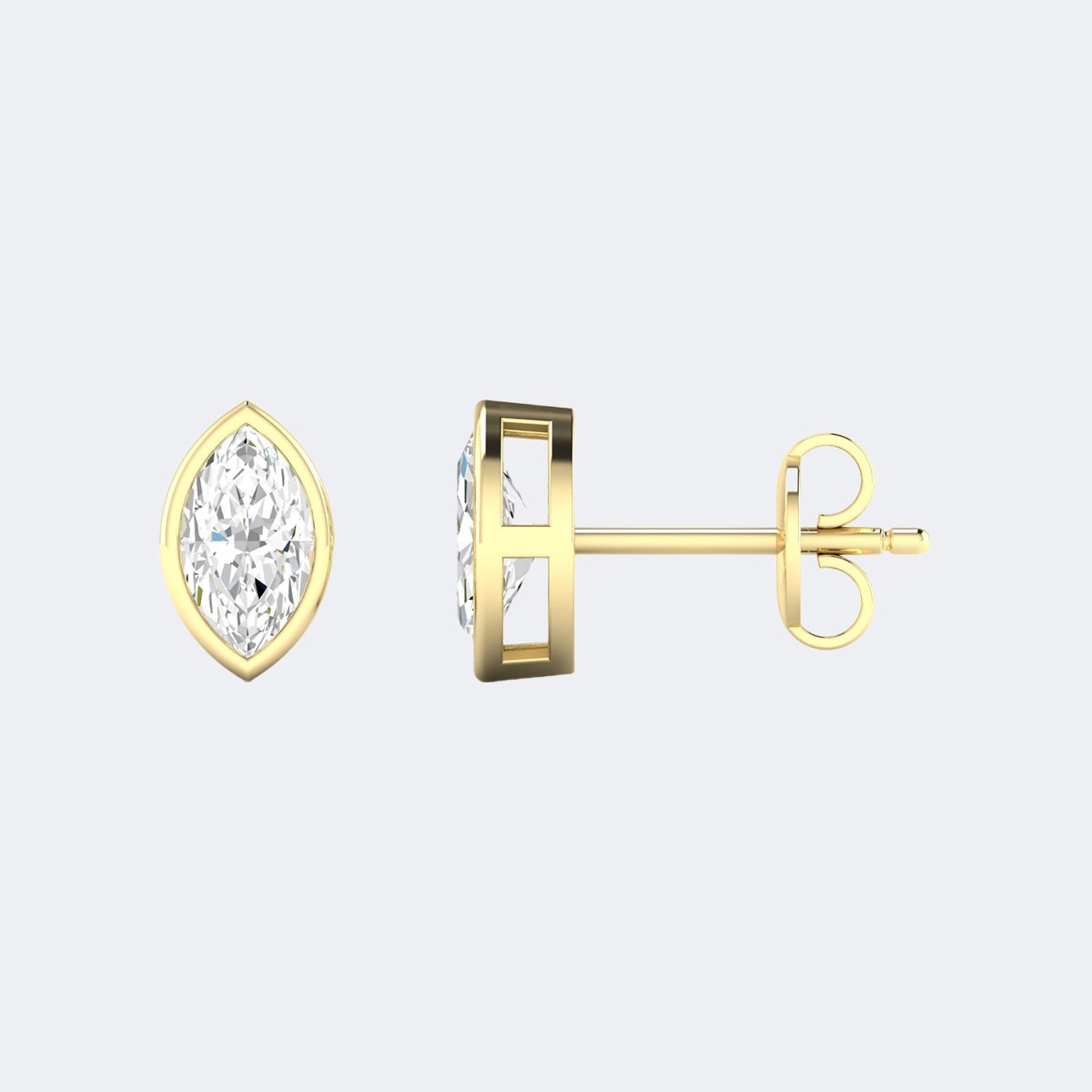 0.50CTW Marquise Bezel Stud Earring