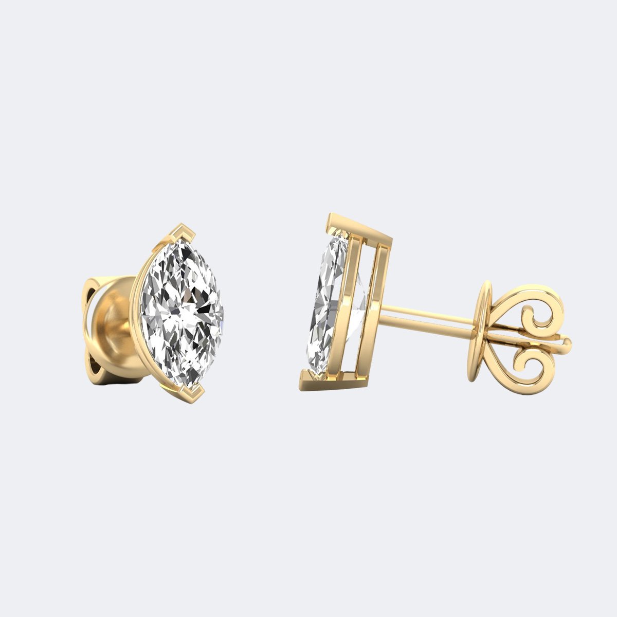 0.50CTW Marquise V-Prong Classic Stud
