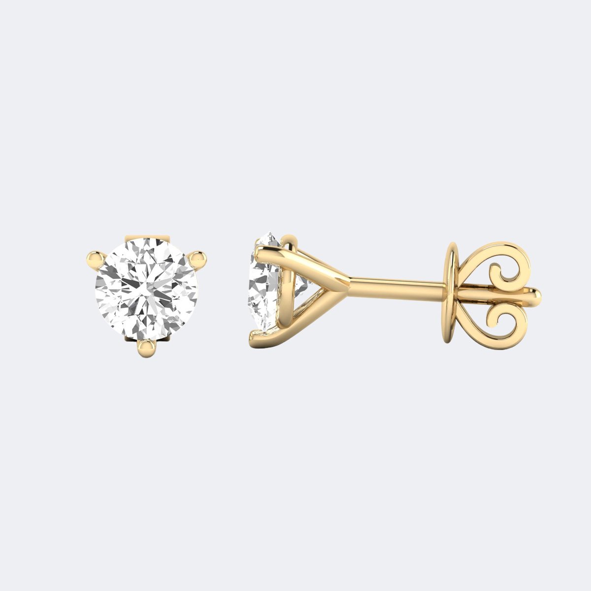 1.00CTW Round 3-Prong Classic Stud