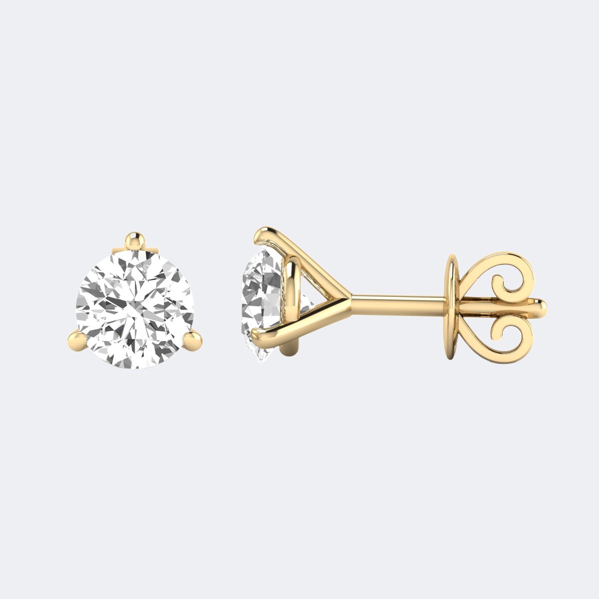 4.00CTW Round 3-Prong Classic Stud