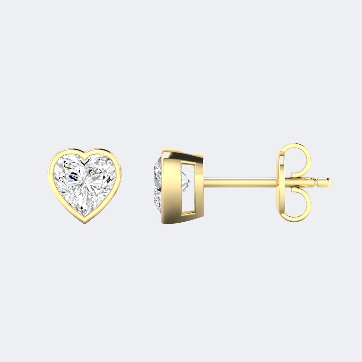 0.50CTW Heart Bezel Stud Earring