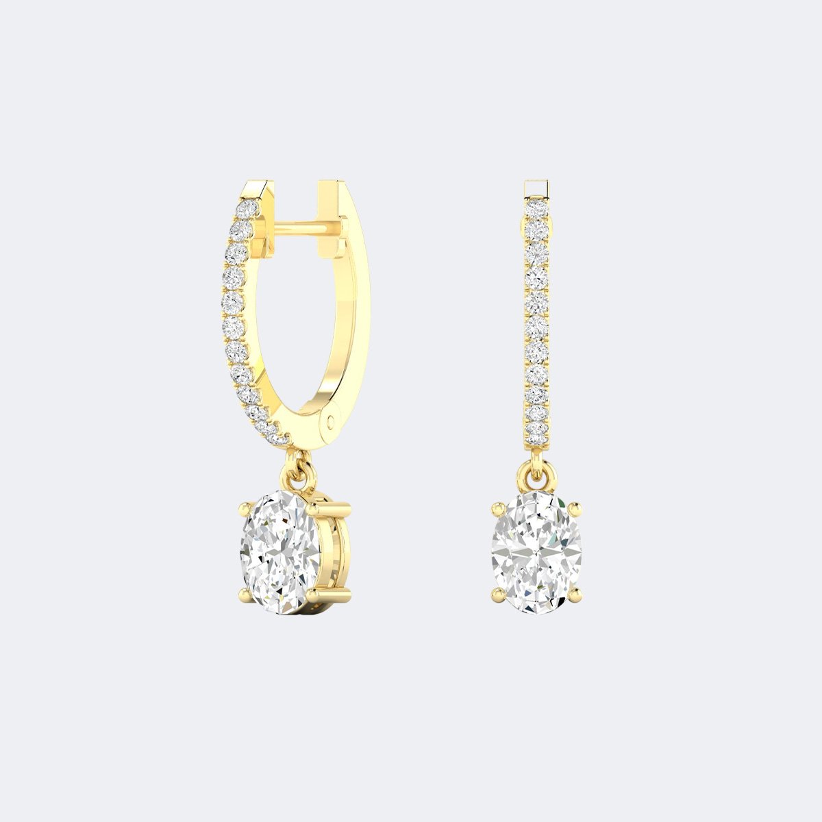1.20CTW, Ovel/Round, Prong/Bezel/Pav?, Huggie Drop / Linear Earrings