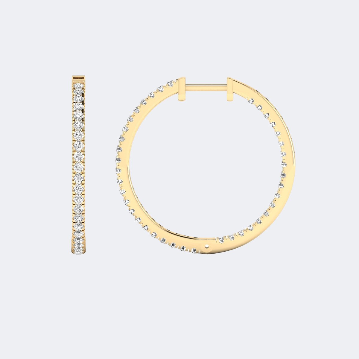 1.05CTW Round Cut Pav? Set Large Hoop Earrings