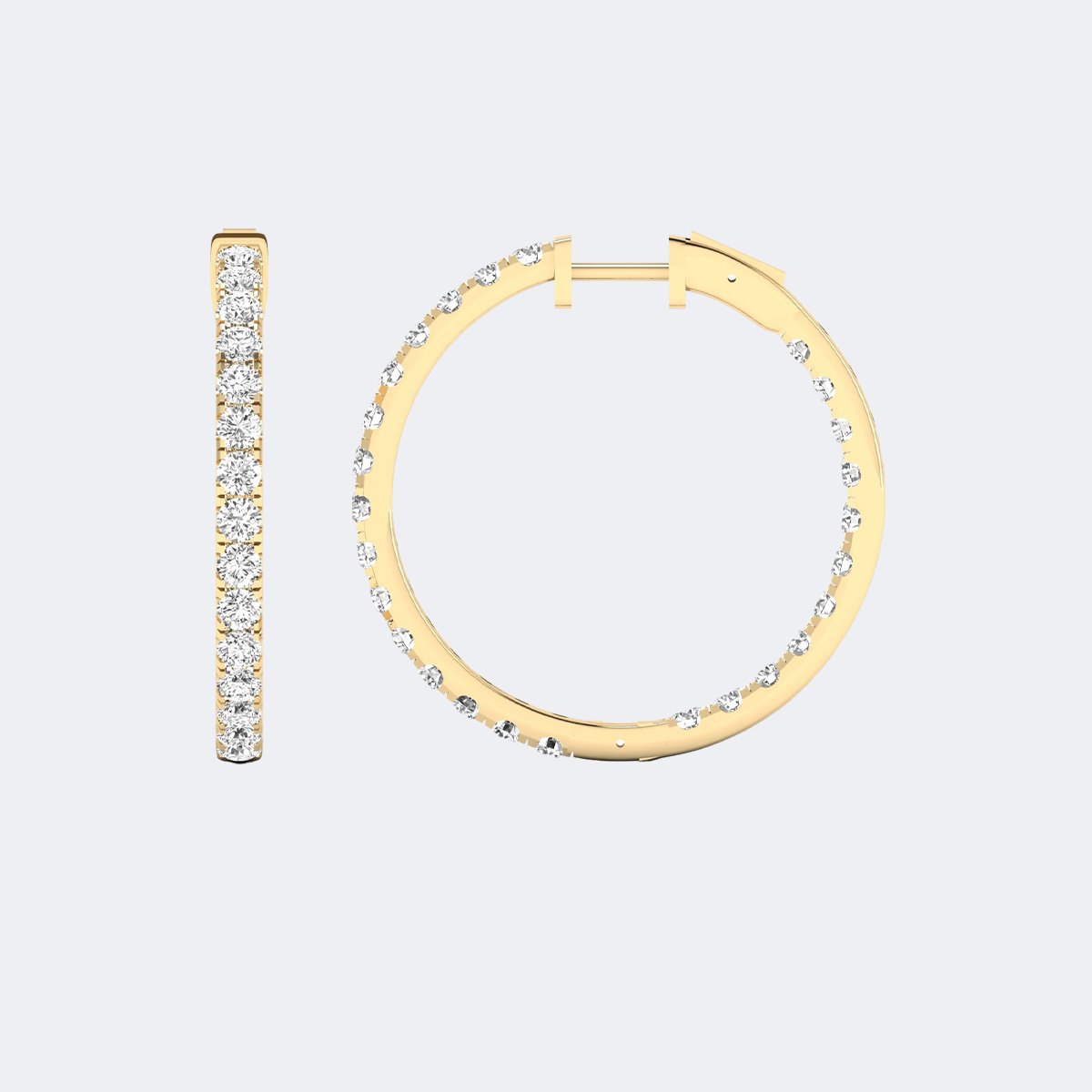 3.05CTW Round Cut Pav? Set Large Hoop Earrings