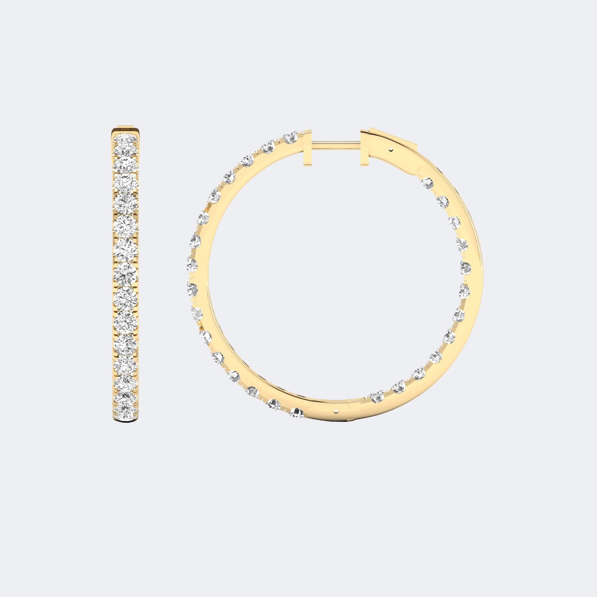 4.10CTW Round Cut Pav? Set Large Hoop Earrings