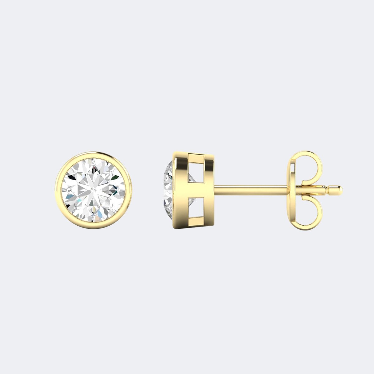 0.50CTW Round Bezel Setting Stud Earring