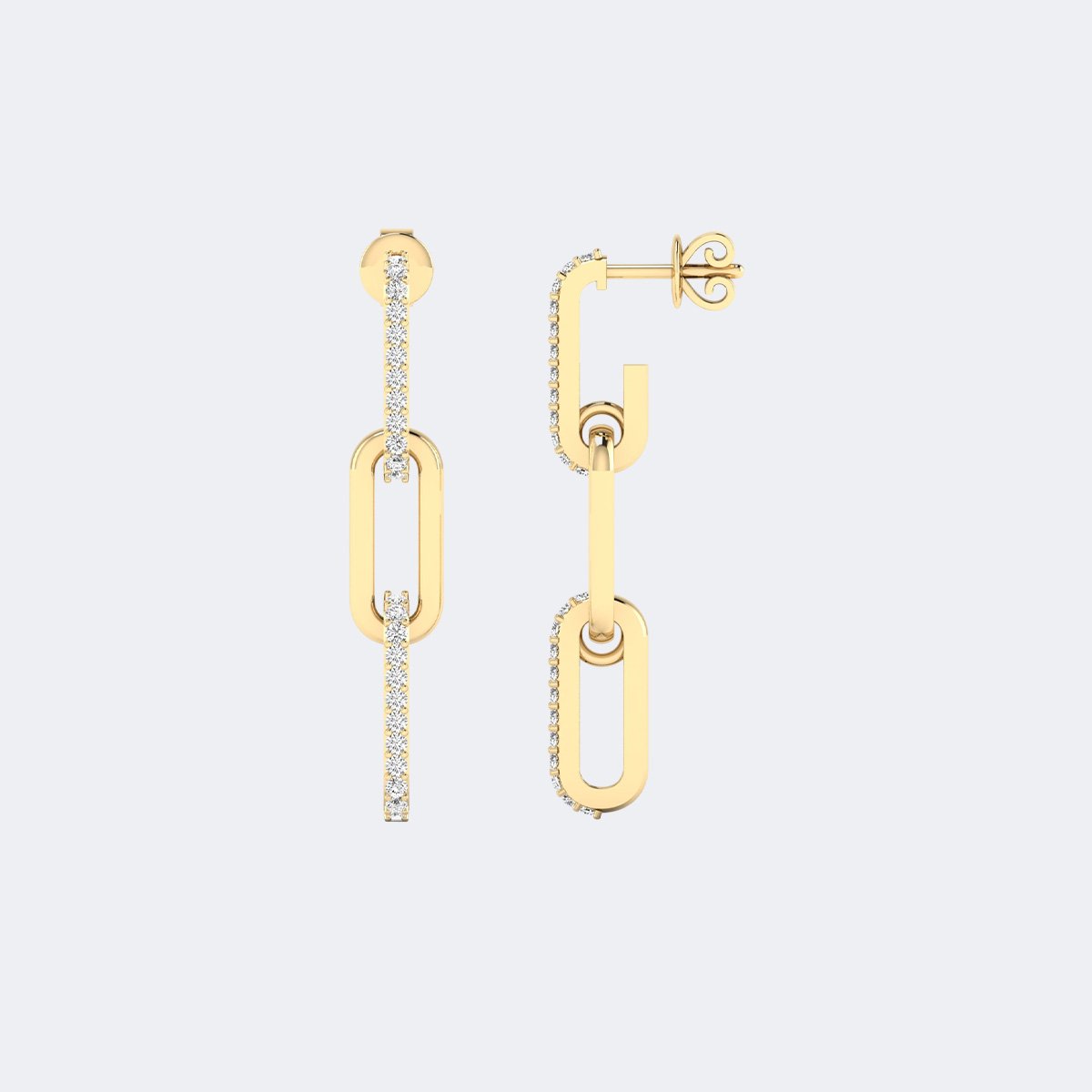 0.50CTW, Round, Pav?/Bezel, Linear Drop / LinkEarrings