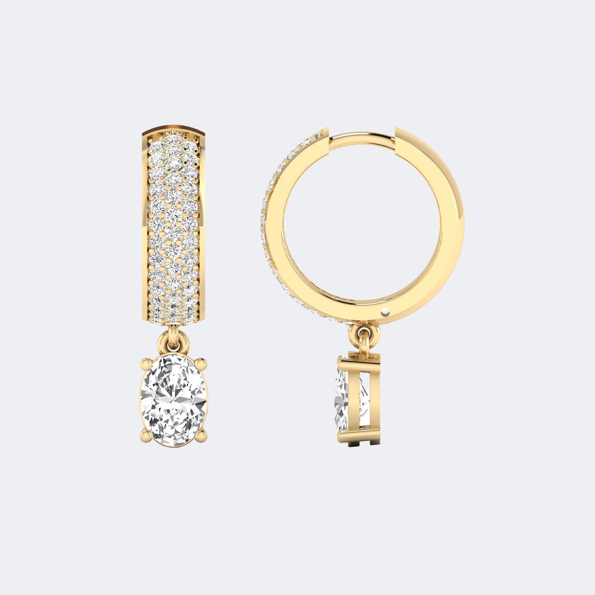 1.50CTW, Round&Ovel, Prong/Pav?, Pav? Huggie Drop / Linear Earrings