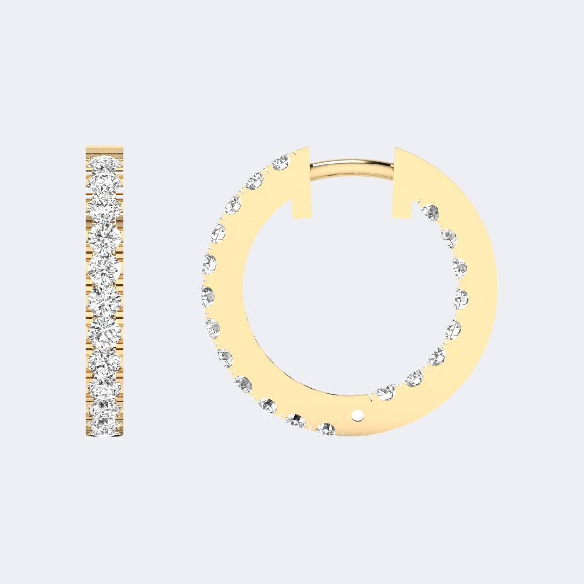 0.55 CTW Round Cut Pav? Set Large Hoop Earrings