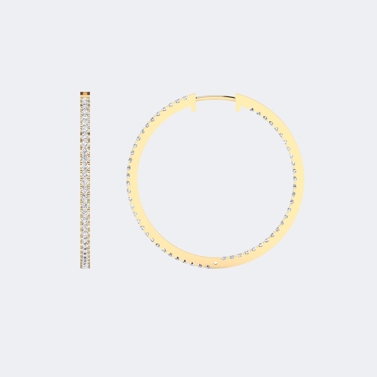 1.50 CTW Round Cut Pav? Set Large Hoop Earrings