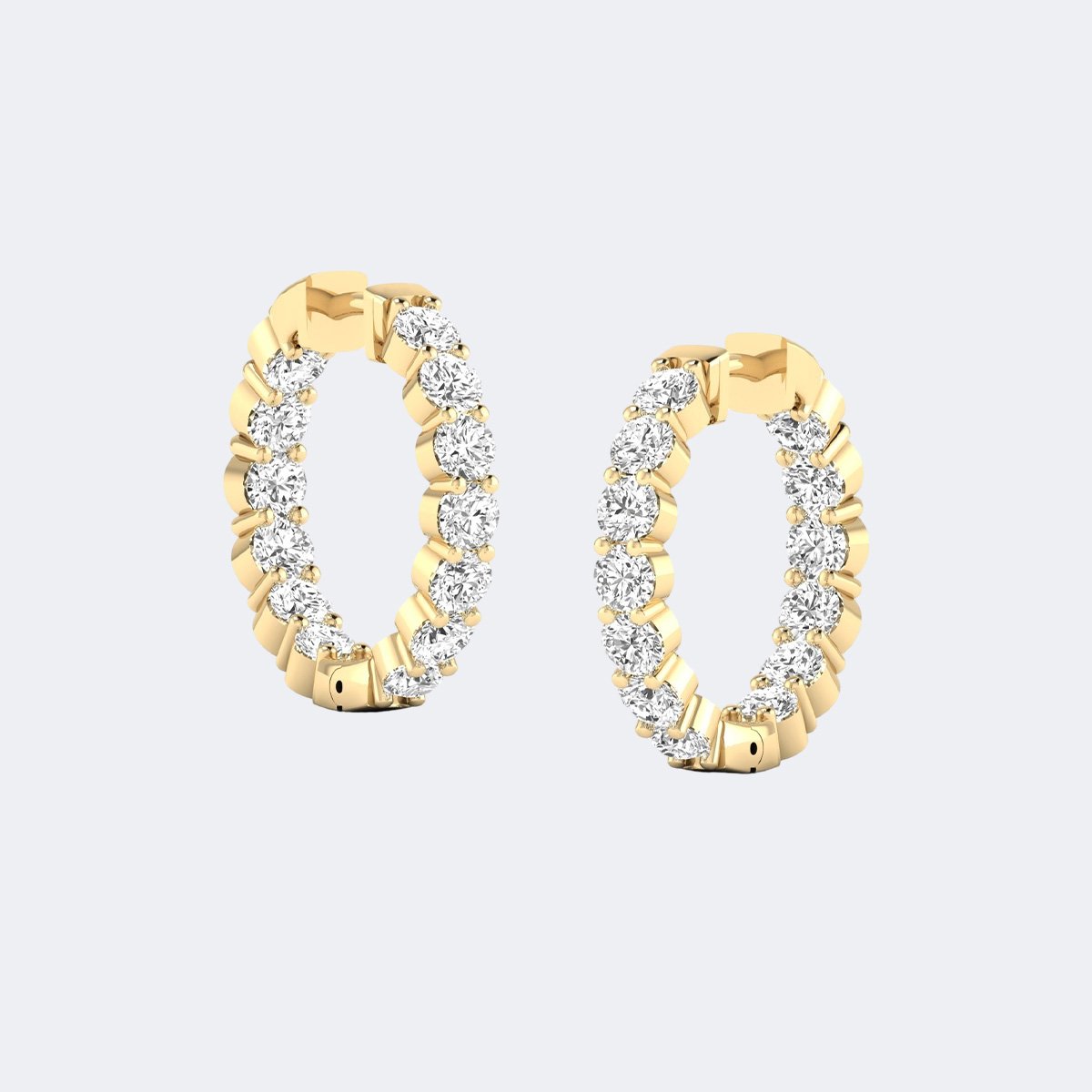 2.60 CTW Round Cut Bar Set Hoop Earrings