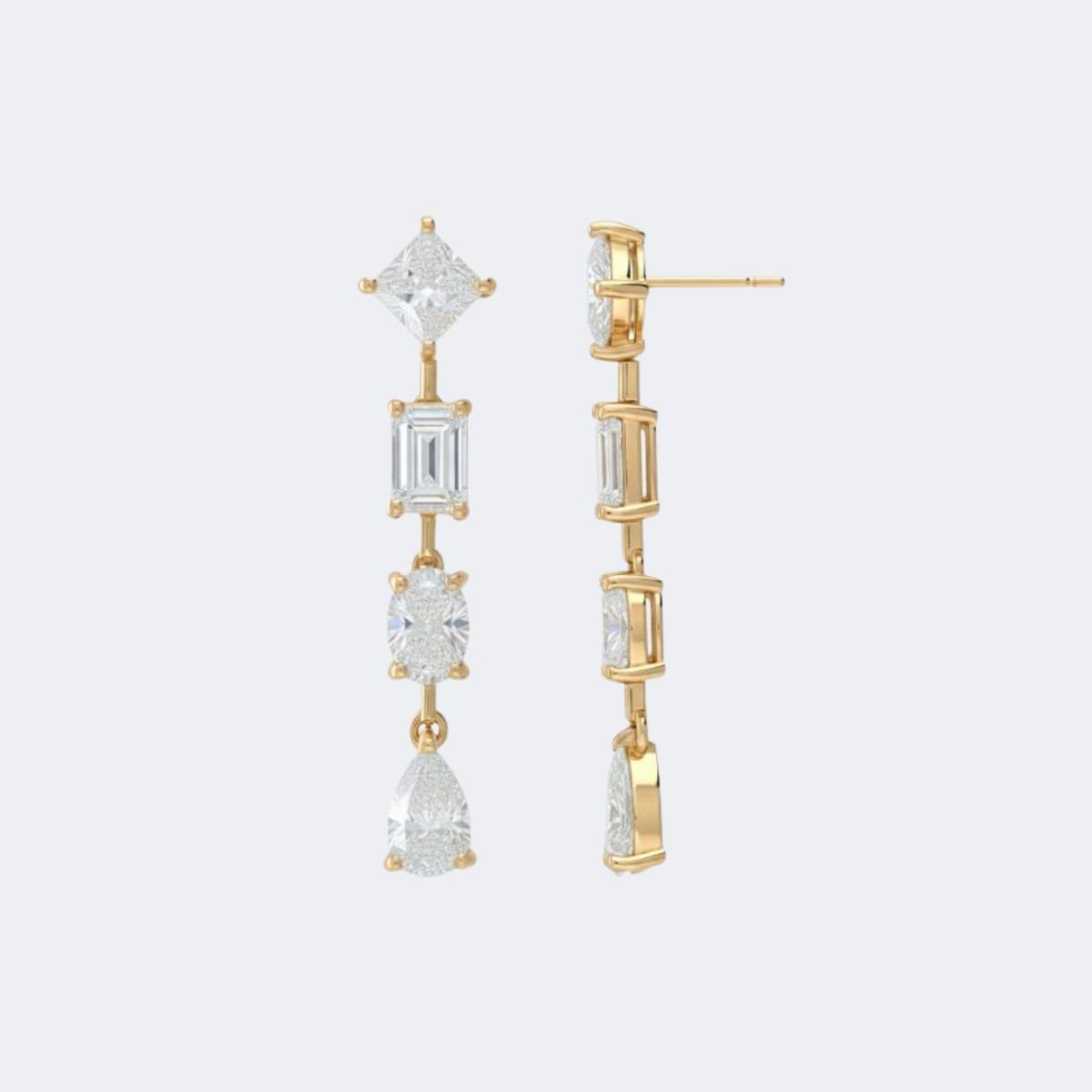 1.75CTW, Princess/Emerald Cut/Ovel/Pear, Prong, Linear Drop / Multi-Shape Dangle