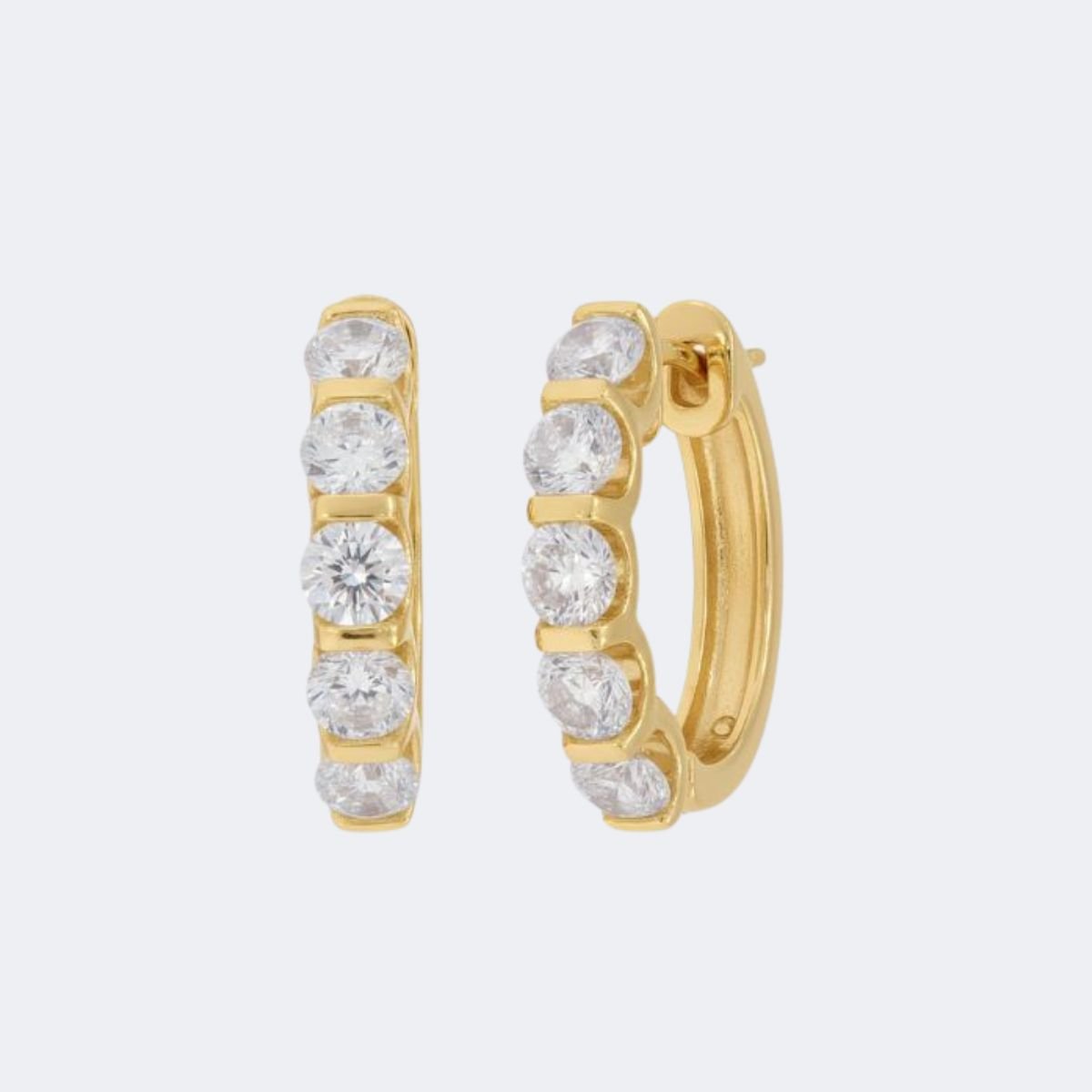 2.00 CTW Round Cut Bar Set Huggie Hoop Earrings