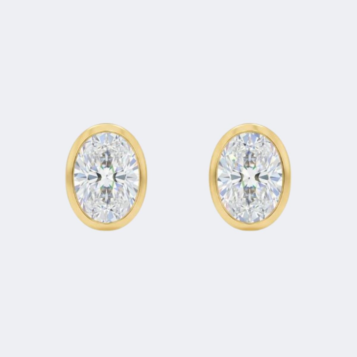 1.00CTW Oval Bezel Stud Earring
