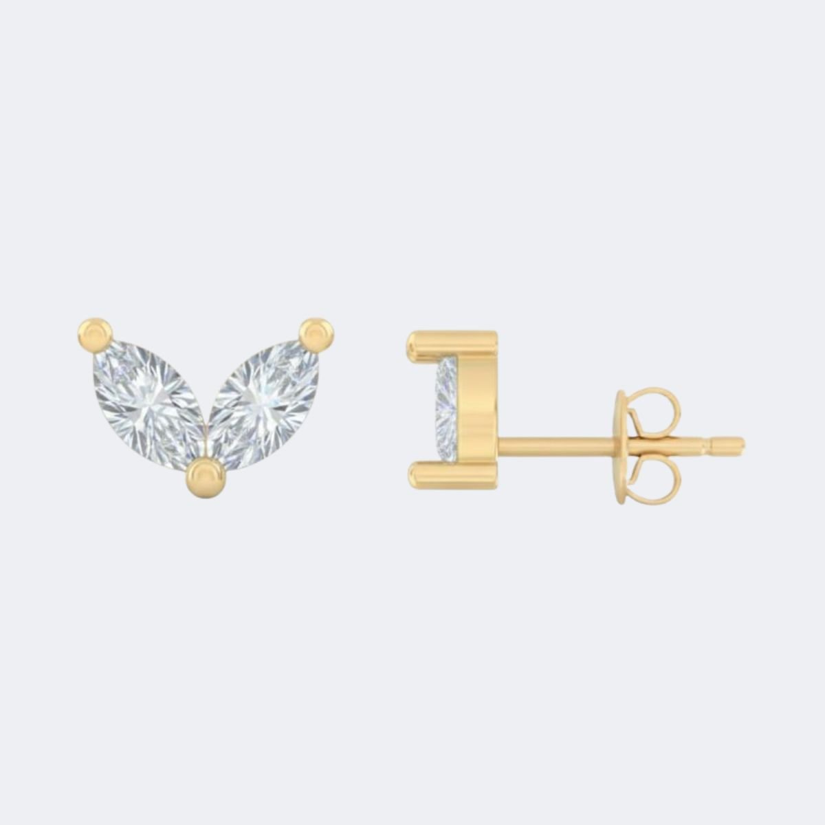0.40CTW Marquise Dual-Stone Prong Stud