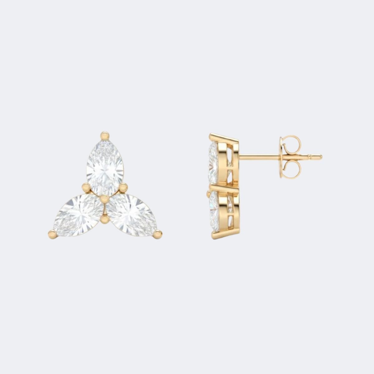 0.55CTW Marquise Prong Three Stud