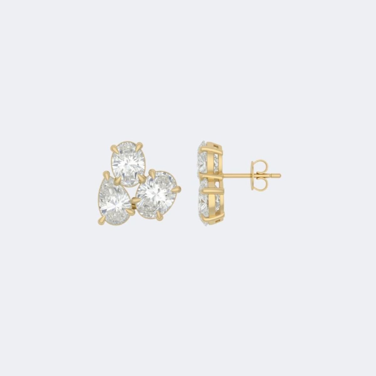0.70CTW Oval & Pear Shape Prong Stud