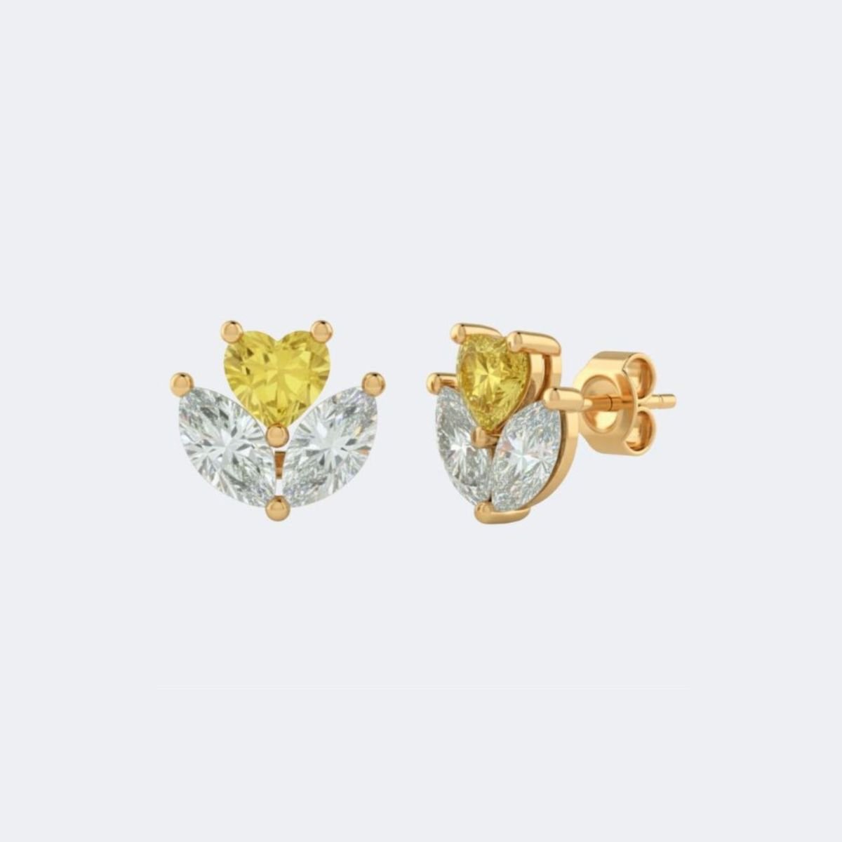 0.70CTW Heart & Marquise Mixed-Shape Prong Stud