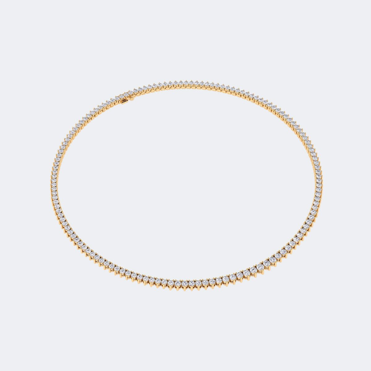 10.00CTW Round Prong-Set Diamond Tennis Necklace