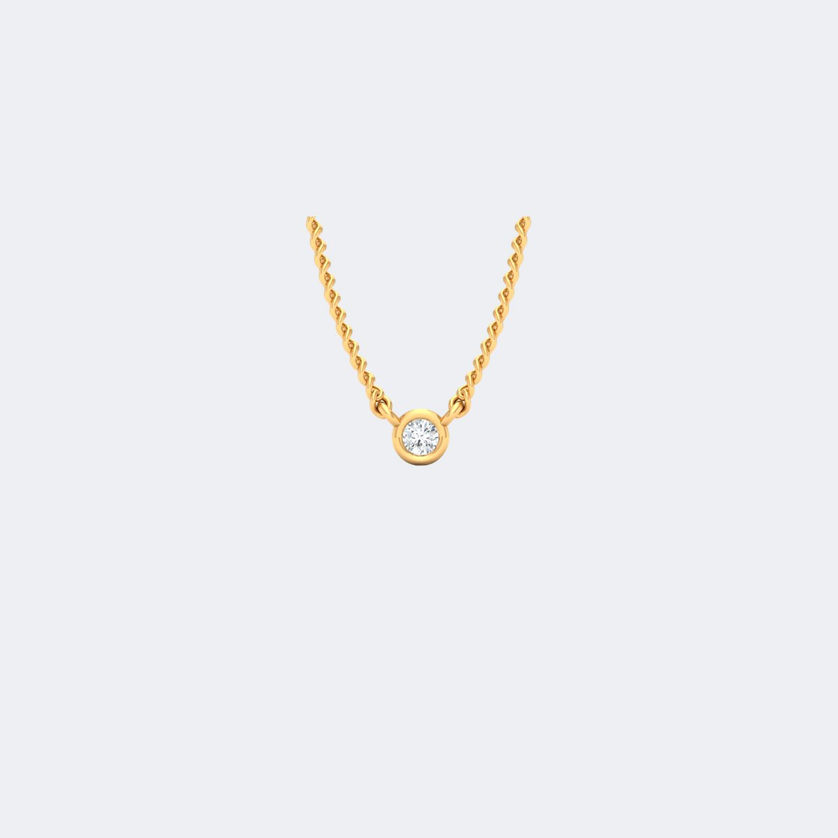 0.05CTW Round Cut Bezel Set Solitaire Pendant Necklace