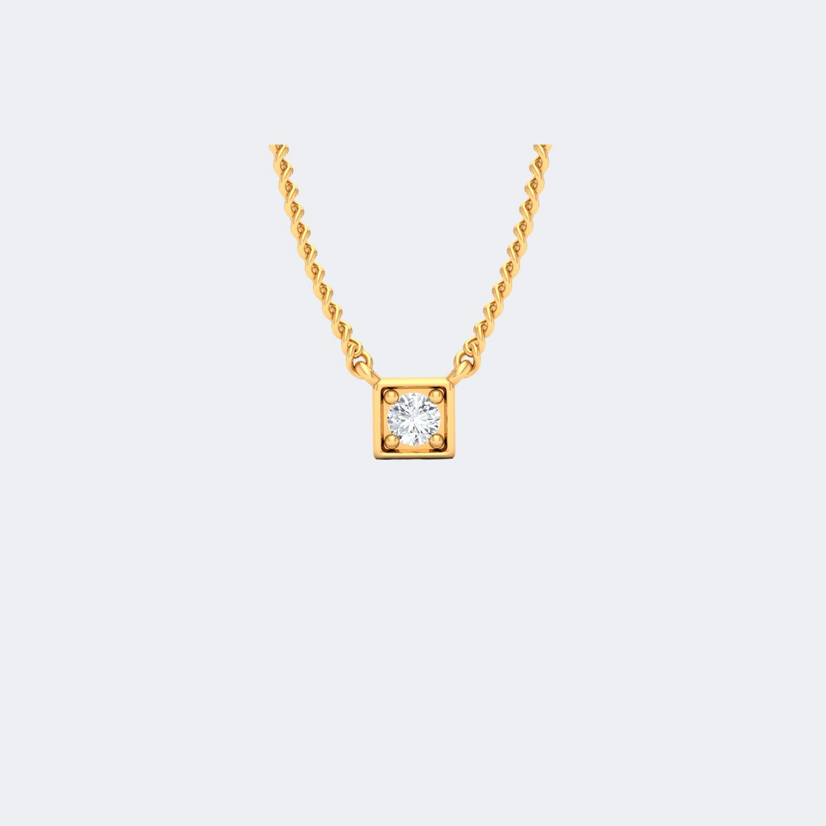 0.10CTW Round Brilliant Frame-Set Diamond Solitaire Necklace.