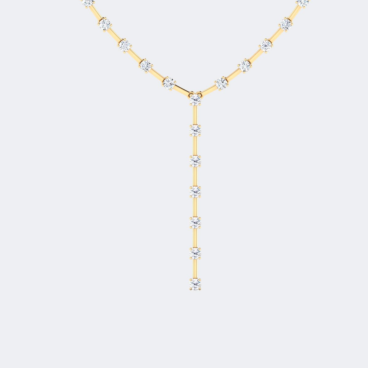 2.30CTW Round Prong-Set Diamond Station Necklace