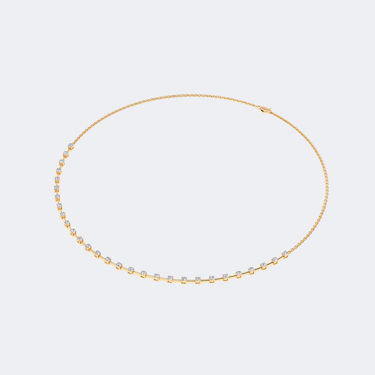 1.90CTW Round Prong-Set Diamond Station Necklace