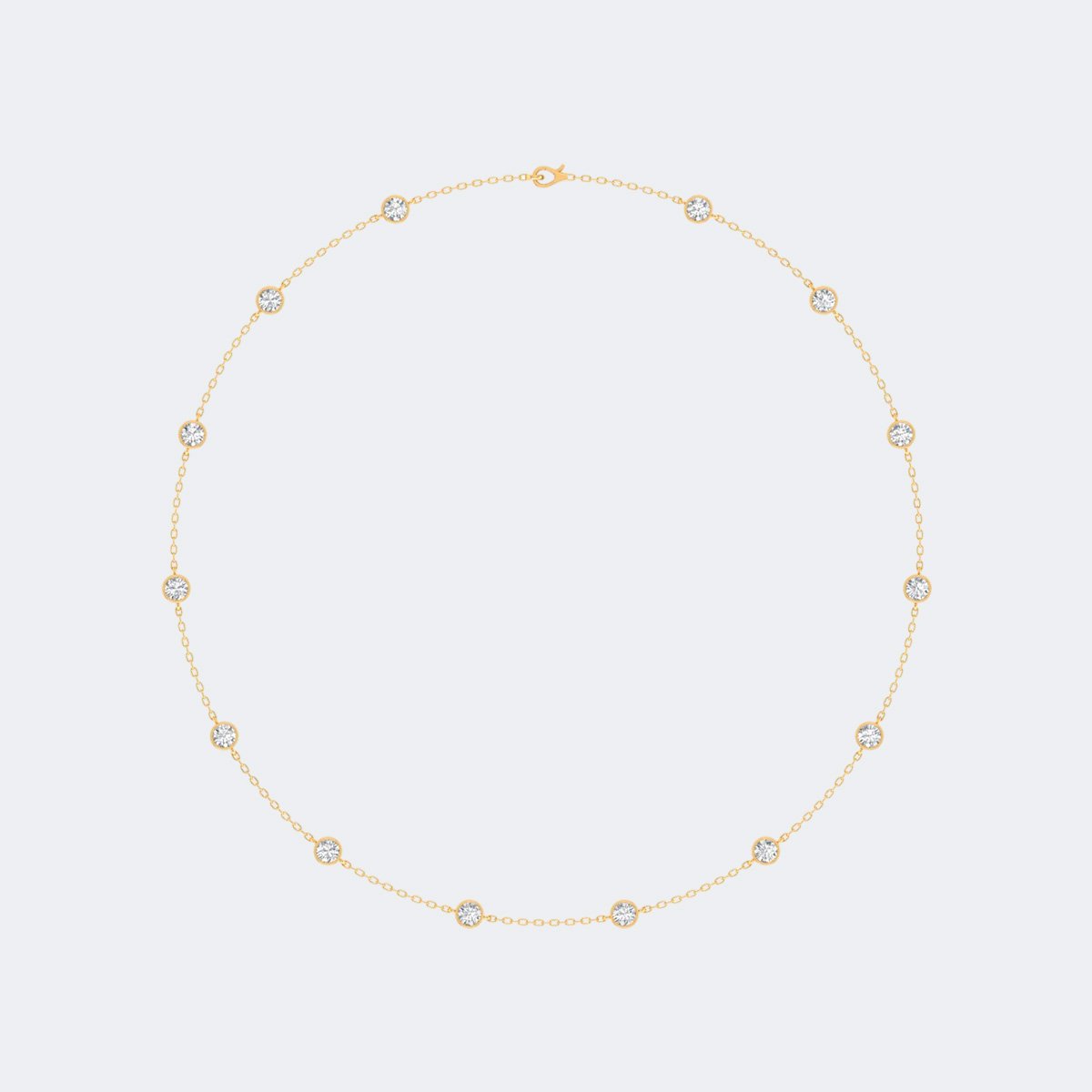 4.80CTW Round Bezel-Set Diamond Station Necklace