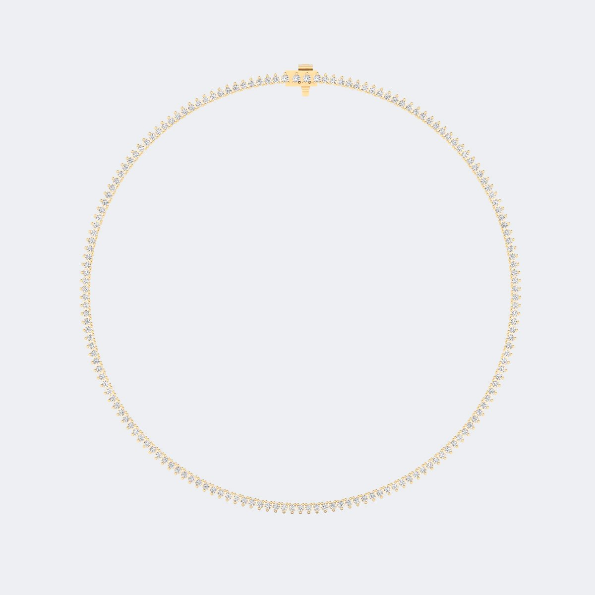 7.00CTW Round Prong-Set Diamond Tennis Necklace