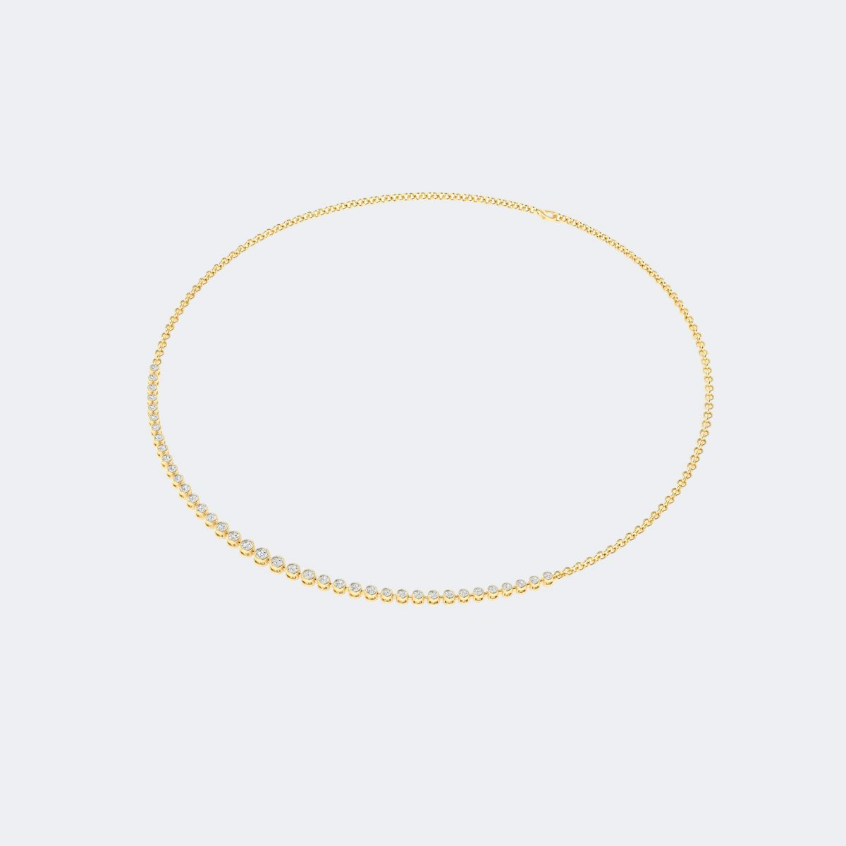 1.20CTW Round Bezel-Set Graduated Diamond Station Necklace