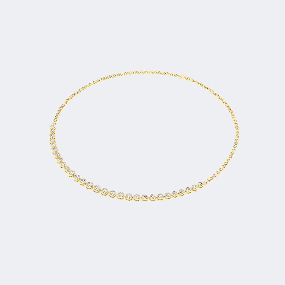 2.00CTW Round Bezel-Set Graduated Diamond Station Necklace