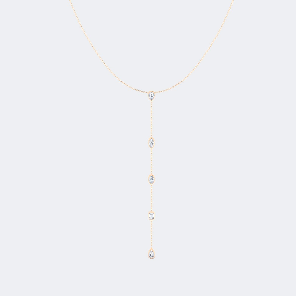 1.25CTW Mixed-Cut Bezel-Set Diamond Station Necklace