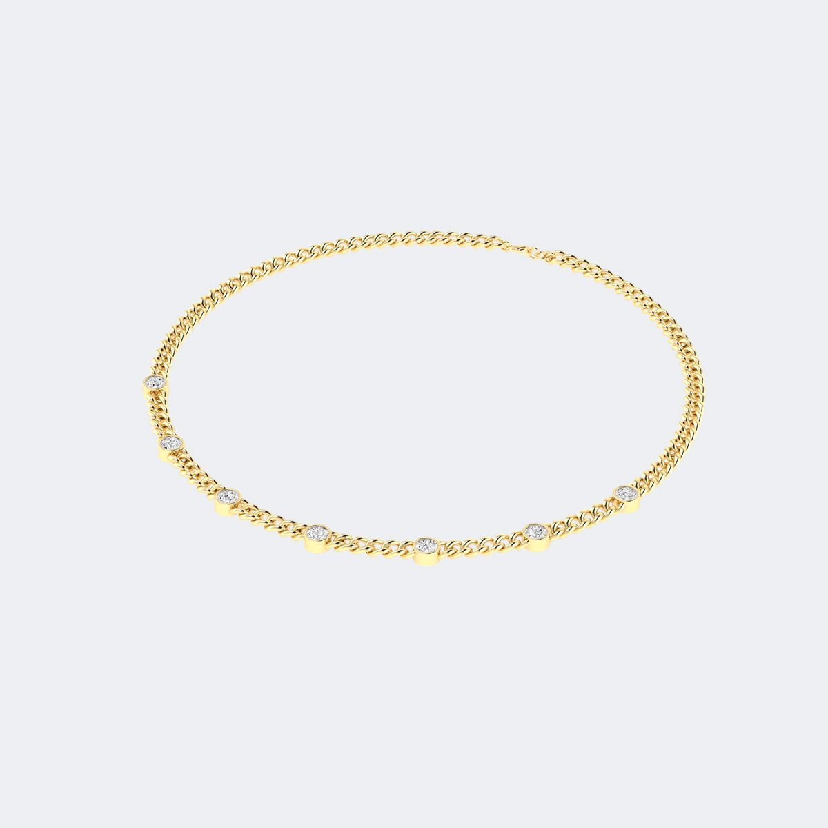 3.50CTW Round Bezel-Set Diamond Station Necklace